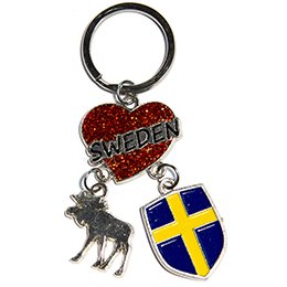 Nyckelring sweden hjärta och älg